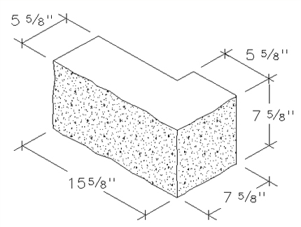 4 x 8 x 16 Split Face Return Corner