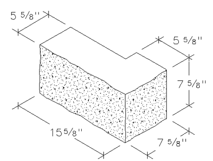 6 x 8 x 16 Split Face Return Corner